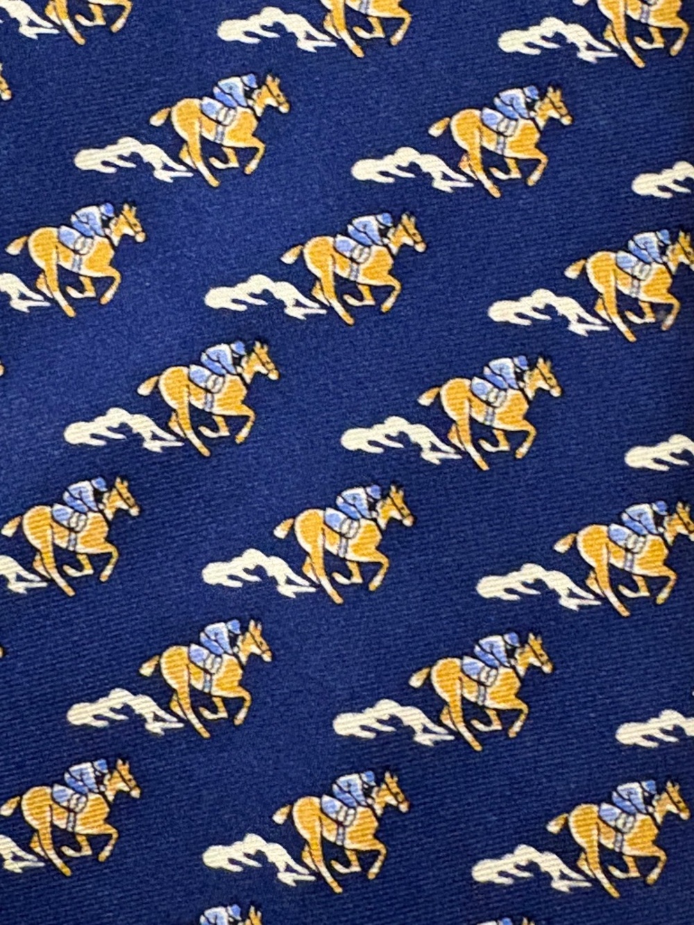 Vintage Sero New England Classics Silk Equestrian Jockey Tie Navy Blue
